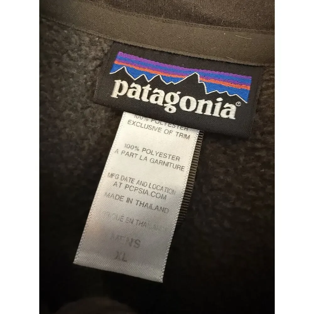 Patagonia Better Sweater Quarter Zip Fleece Jacket Heathered Brown Mens Sz M
